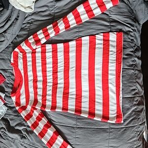 Stripe red white long sleeve t-shirt